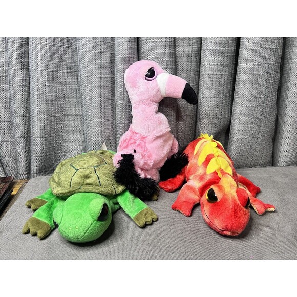 Caltoy Hand Puppets Flamingo Chameleon Turtle 11 inch Stuffed Animal Toy Plush - Picture 2 of 16